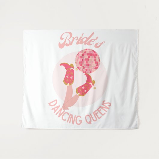 Retro 70's Bride's Dancing Queens Bachelorette Wandkleed (Voorkant (horizontaal))