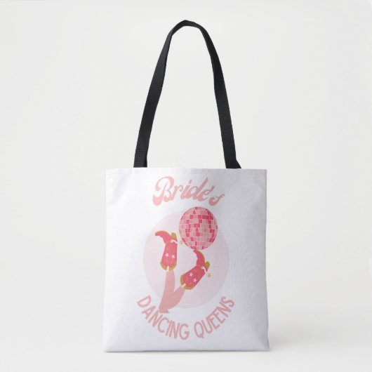 Retro 70s Bruid Dansende Koninginnen Avond Bruidsf Tote Bag (Voorkant)