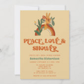 Retro 70s bruids douche uitnodiging (Voorkant)