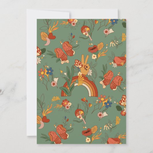 Retro 70s bruids douche uitnodiging (Achterkant)