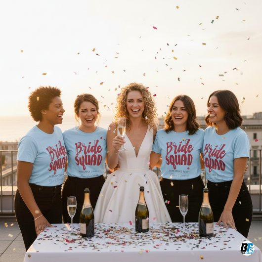 Retro 70s Bruids Feest Team Bruidsmeisje Naam Brui T-shirt