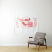 Retro 70s Bruid's Laatste Disco Afscheid Als Meisj Wandkleed (In Situ (horizontaal))