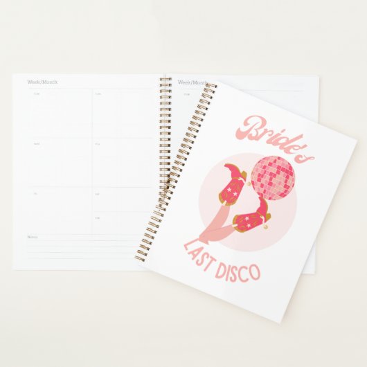 Retro 70s Bruid's Laatste Disco Bachelorette-feest Planner (Display)