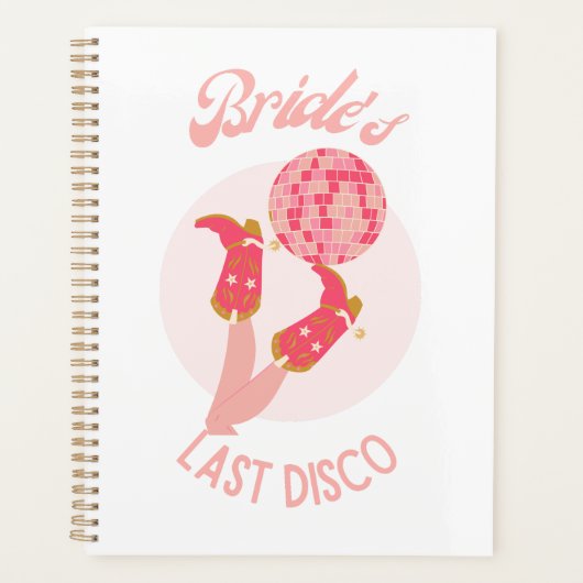 Retro 70s Bruid's Laatste Disco Bachelorette-feest Planner (Voorkant)