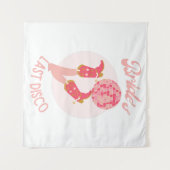 Retro 70s Bruid's Laatste Disco Bachelorette Feest Wandkleed (Voorkant (horizontaal))