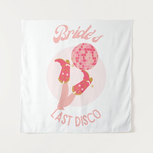 Retro 70s Bruid's Laatste Disco Bachelorette Feest Wandkleed (Voorkant)