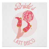 Retro 70s Bruid's Laatste Disco Hen Party Perfect Poster (Voorkant)
