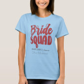 Retro 70s Bruids-squad Bruidsmeisje Naam Huwelijks T-shirt (Voorkant)