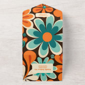 Retro 70s bruiloft all in one uitnodiging (Buitenkant)