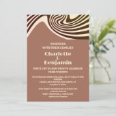 Retro 70s bruiloft kaart (Staand voorkant)