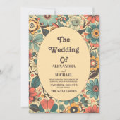  Retro 70s bruiloft Kaart (Voorkant)