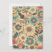  Retro 70s bruiloft Kaart (Achterkant)