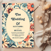  Retro 70s bruiloft Kaart