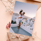 retro  70s bruiloft kaart