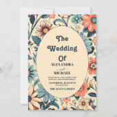  Retro 70s bruiloft Kaart (Voorkant)