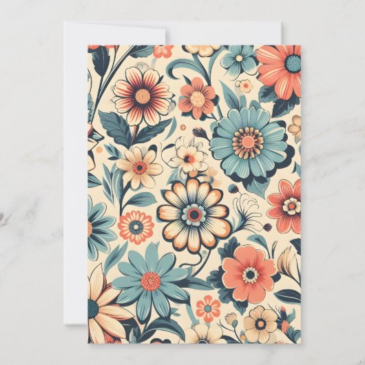  Retro 70s bruiloft Kaart (Achterkant)