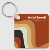 Retro 70s Bruiloftsverbrande Sinaasappel Gepersona Sleutelhanger (Voorkant)