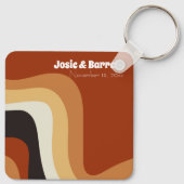 Retro 70s Bruiloftsverbrande Sinaasappel Gepersona Sleutelhanger (Achterkant)