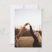 Retro 70s bruin Geometric Couple 2 Photo Wedding Save The Date (Achterkant)