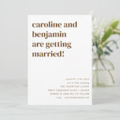 Retro 70s Bruin Pattern Modern Wedding All-in-One Kaart (Staand voorkant)