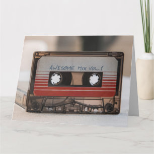 RETRO 70s CASSETTEBANDJE BIRTHDAY WENSKAARTEN Kaart