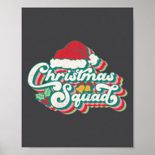 Retro 70s Christmas Squad Team Santa Familie Match Poster
