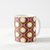 Retro 70s cirkelvormig golvend patroon koffiemok (Voorkant rechts)