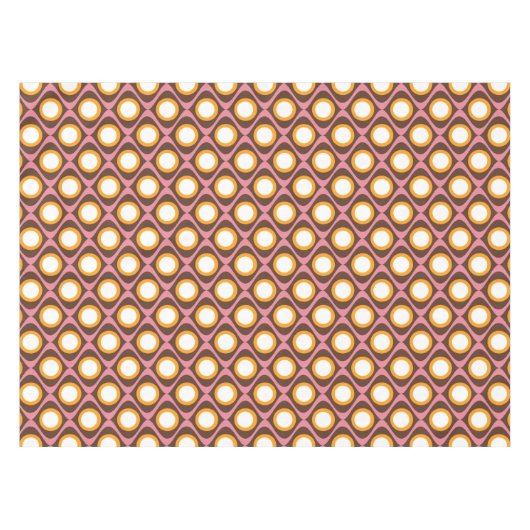 Retro 70s cirkelvormig golvend patroon tafelkleed (Voorkant (Horizontaal))