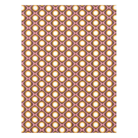 Retro 70s cirkelvormig golvend patroon tafelkleed (Voorkant)
