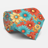 Retro 70s Classic Flowers Groovy Custom Necktie Stropdas (Opgerold)