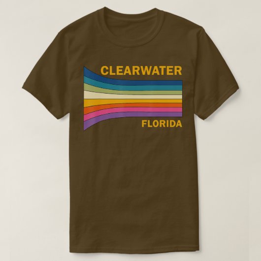 Retro 70s Clearwater Florida T-shirt (Design voorkant)