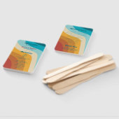 Retro 70's Colorful Rainbow Waves Wedding Program Handwaaier (Niet-gemonteerd)