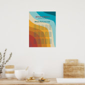 Retro 70's Colorful Rainbow Wedding Seating Chart Poster (Keuken)