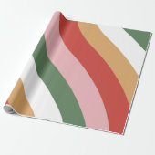 Retro 70s Colorful Wrapping Paper Cadeaupapier (Uitgerold)