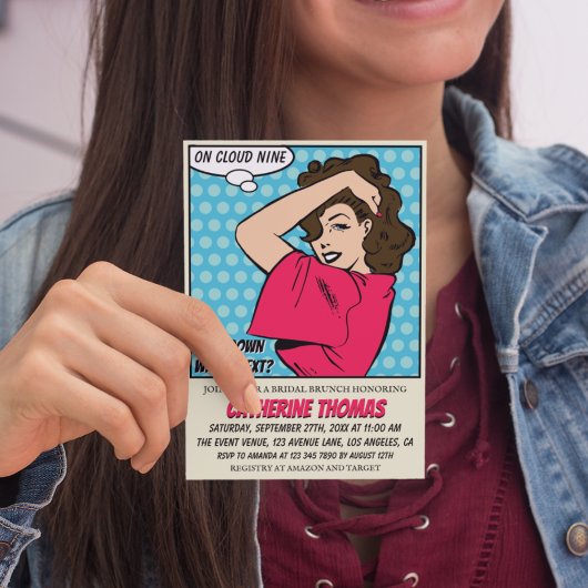 Retro 70's Comic Book Pop Art Fun Vrijgezellenfees Kaart