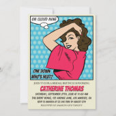 Retro 70's Comic Book Pop Art Fun Vrijgezellenfees Kaart (Voorkant)