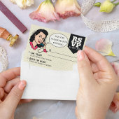 Retro 70's Comic Book Pop Kunst Leuk Bruiloft RSVP Kaartje