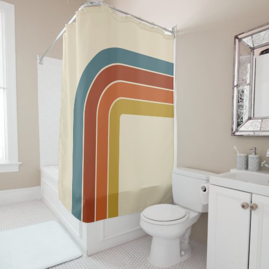 Retro 70s Curve Douchegordijn (In situ)