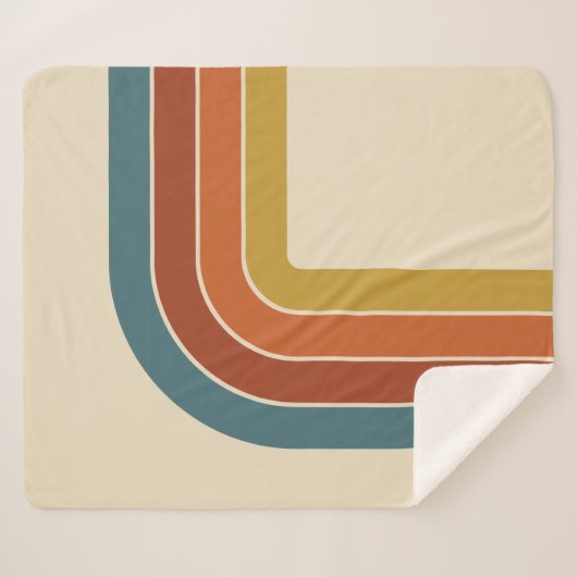 Retro 70s Curve Sherpa Deken (Voorkant (horizontaal))