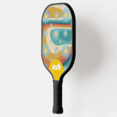 Retro 70s Daisy Flower Monogram Pickleball Paddle (Links)