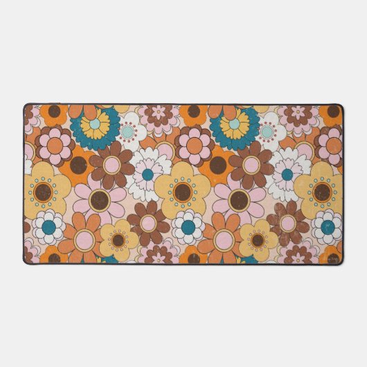 Retro 70s Daisy Groovy Bloemen Home Kantoor Bureaumat (Voorkant)