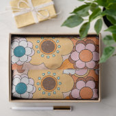 Retro 70s Daisy Groovy Floral  ontkoppeling Tissuepapier (Geschenk)