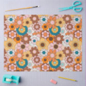 Retro 70s Daisy Groovy Floral  ontkoppeling Tissuepapier (Craft)
