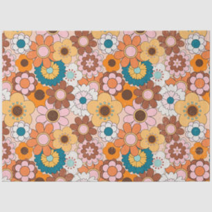 Retro 70s Daisy Groovy Floral  ontkoppeling Tissuepapier