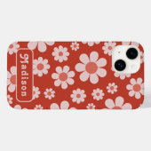Retro 70s  Daisy Pattern Naam toevoegen Sinaasappe Case-Mate iPhone Case (Achterkant (horizontaal))
