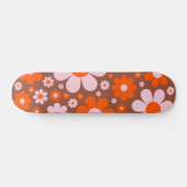 Retro  70s Daisy Sinaasappel gepersonaliseerd Persoonlijk Skateboard (Horizontaal)