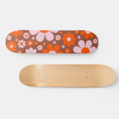 Retro  70s Daisy Sinaasappel gepersonaliseerd Persoonlijk Skateboard (Horizontaal)