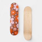 Retro  70s Daisy Sinaasappel gepersonaliseerd Persoonlijk Skateboard (Voorkant)