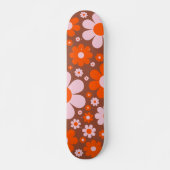 Retro  70s Daisy Sinaasappel gepersonaliseerd Persoonlijk Skateboard (Voorkant)