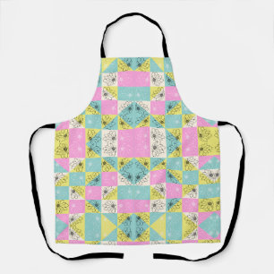 Retro 70s Dambord Lentebloemen Patroon Schort